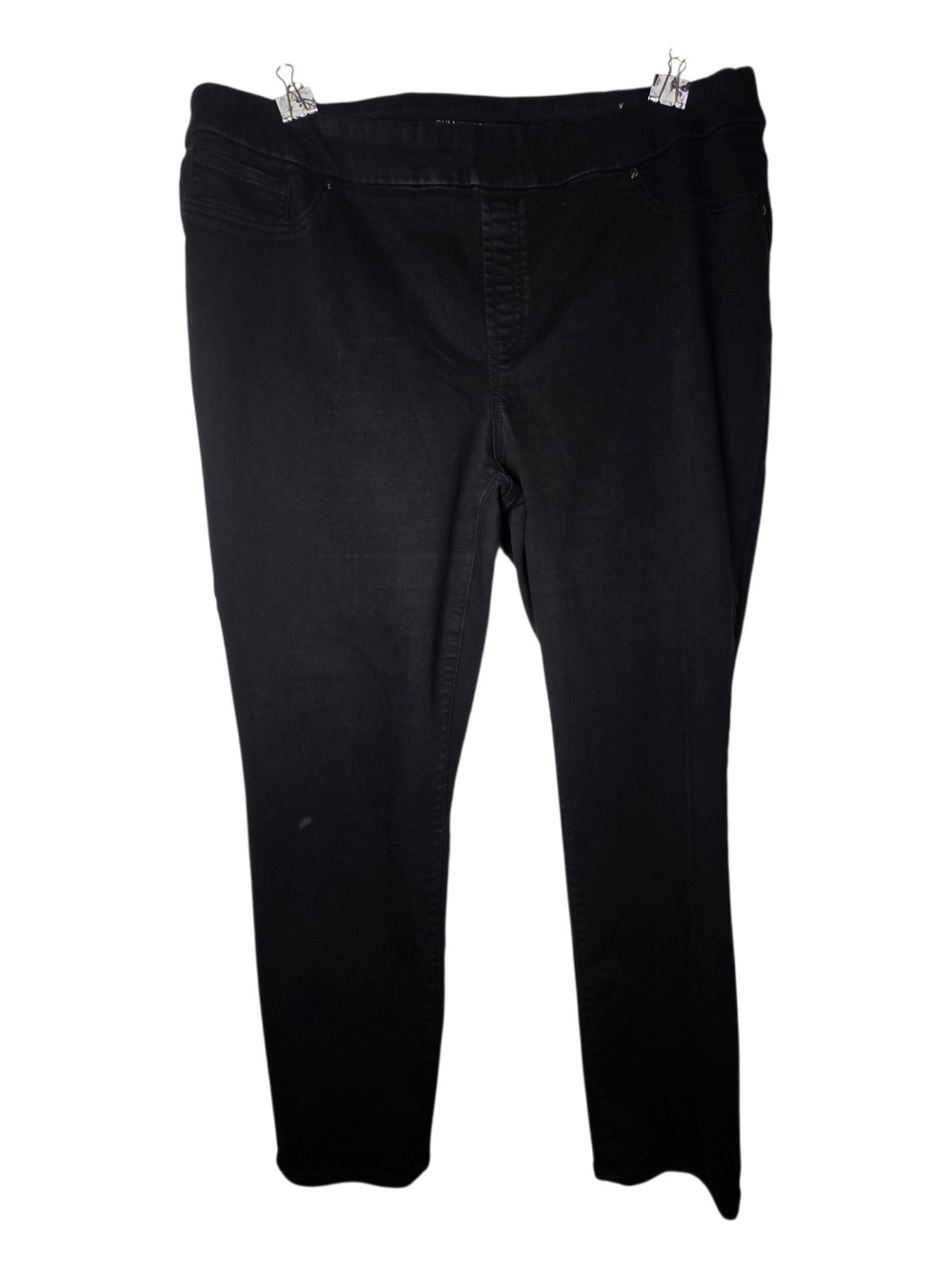 Chico's Black Pull On Jegging Denim Jeans Size 18R 3.5R Stretch Slimming Elastic